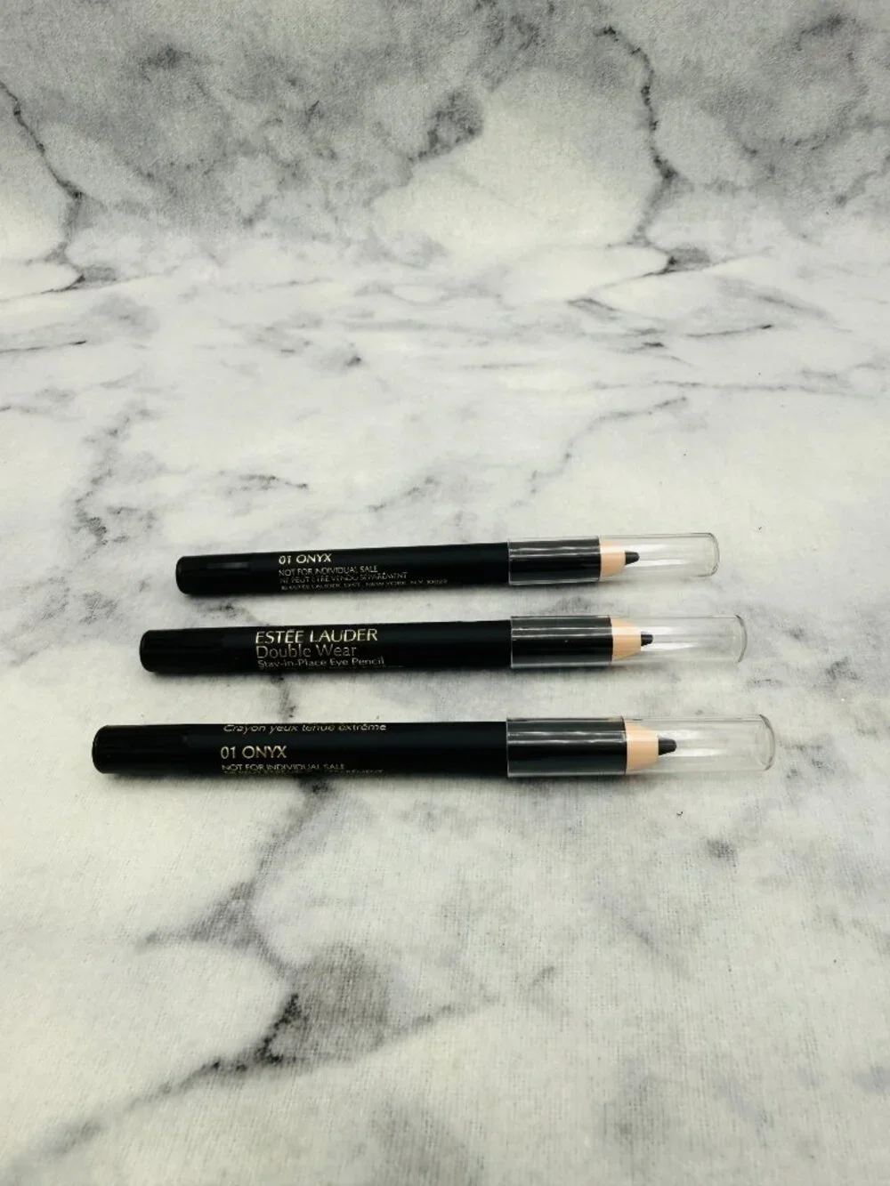 Estee Lauder Beauty Gift Set-Double Wear Eyepencil,01 Onyx,3xTravel Size-3pc-NEW